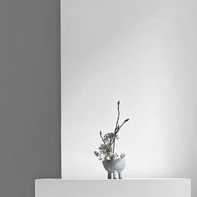 Load image into Gallery viewer, Small light grey bowl with flowers, for decoration
