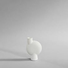 Load image into Gallery viewer, Ceramic asymmetrical white textured vase
