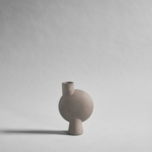 Taupe asymmetrical ceramic vase