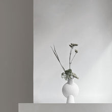 Load image into Gallery viewer, Petite white ceramic vase with flowers
